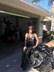 Sherri on her 2014 Harley Sportster